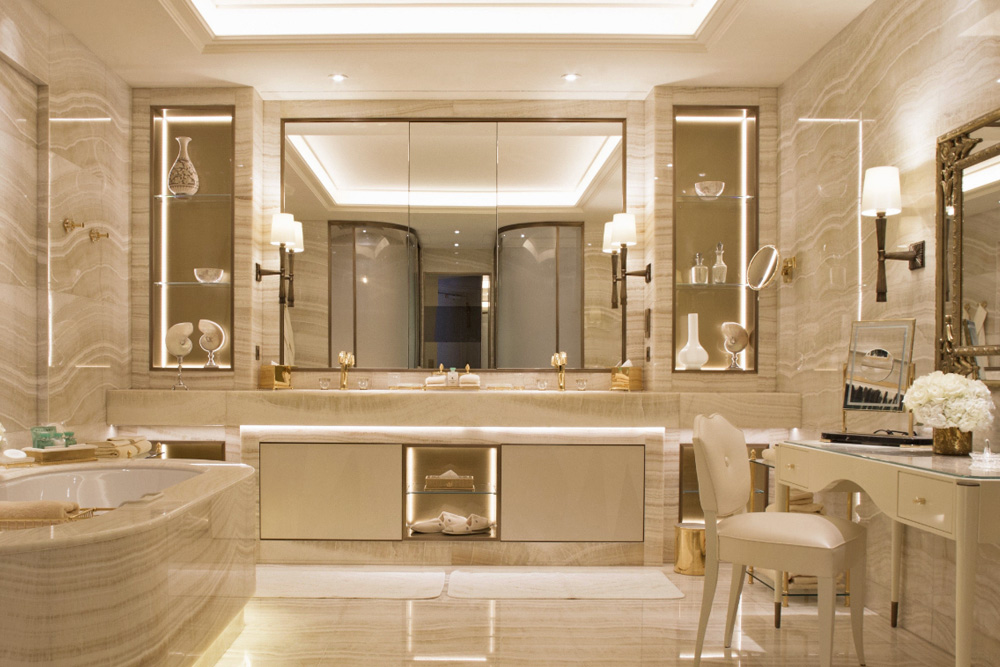 Luxury bathroom remodel with premium finishes